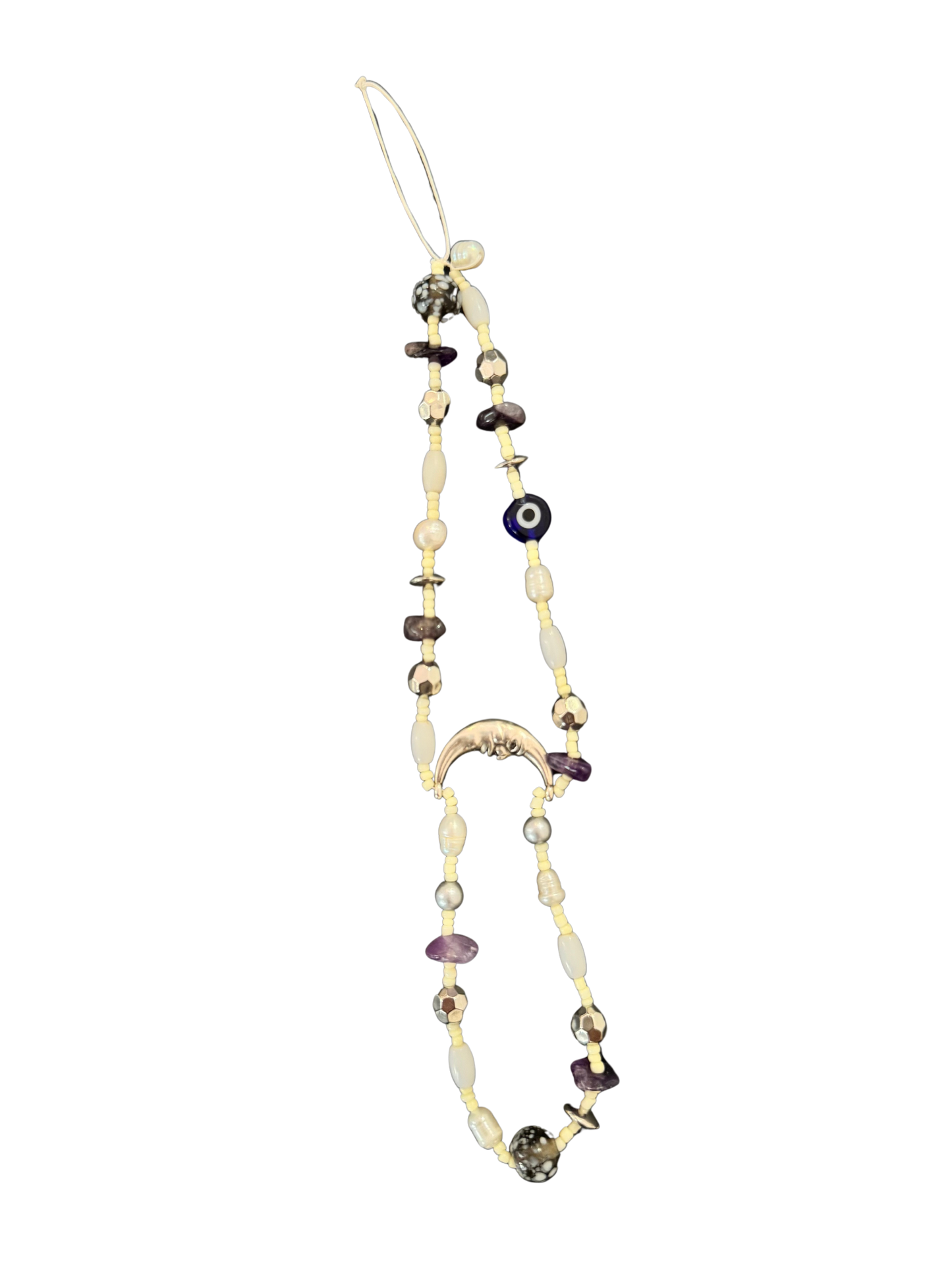 Lunar amethyst phone chain