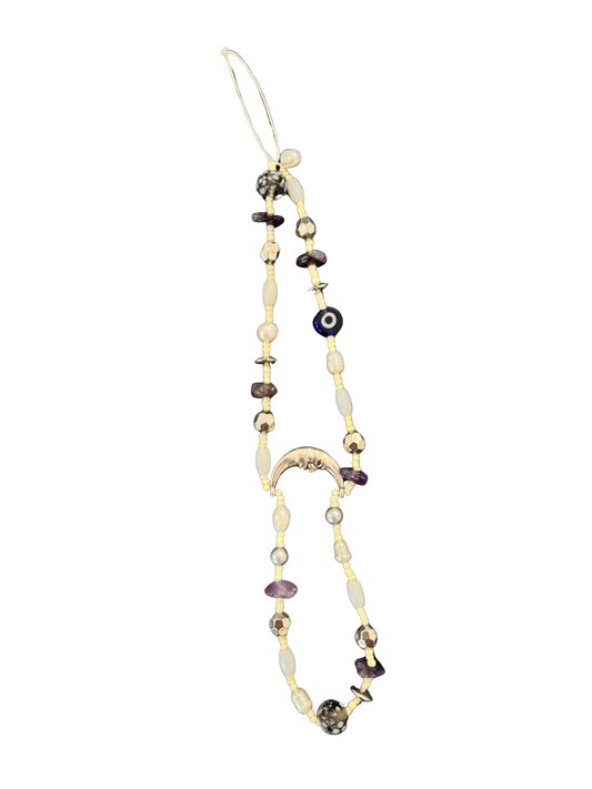 Lunar amethyst phone chain